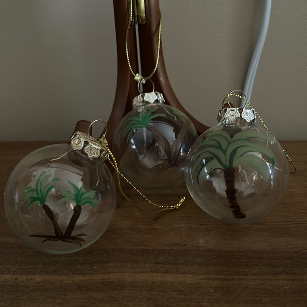 Glass Palm Tree Ornaments